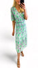 1-A1518 Enid Mint Print Loose Top Dress