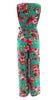 A1598 Alesha Green Floral Jumpsuit