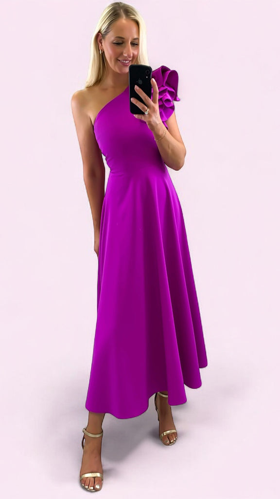 4-A2434 Esme Magenta Flare Dress