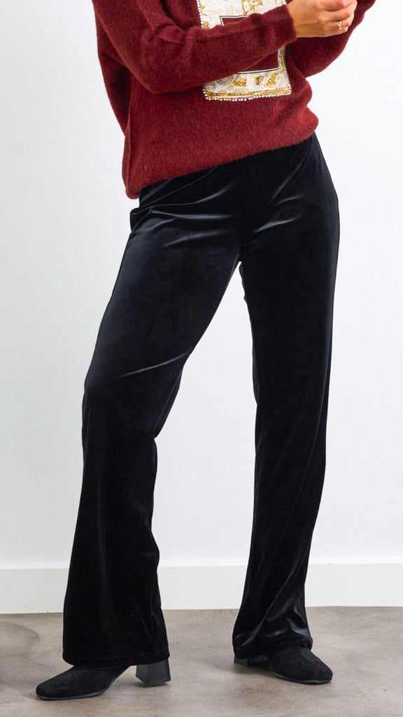 5-A2764 Black Velvet Trousers