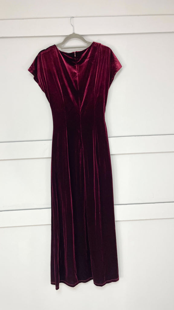 A2747 Lomi Burgundy Velvet Dress