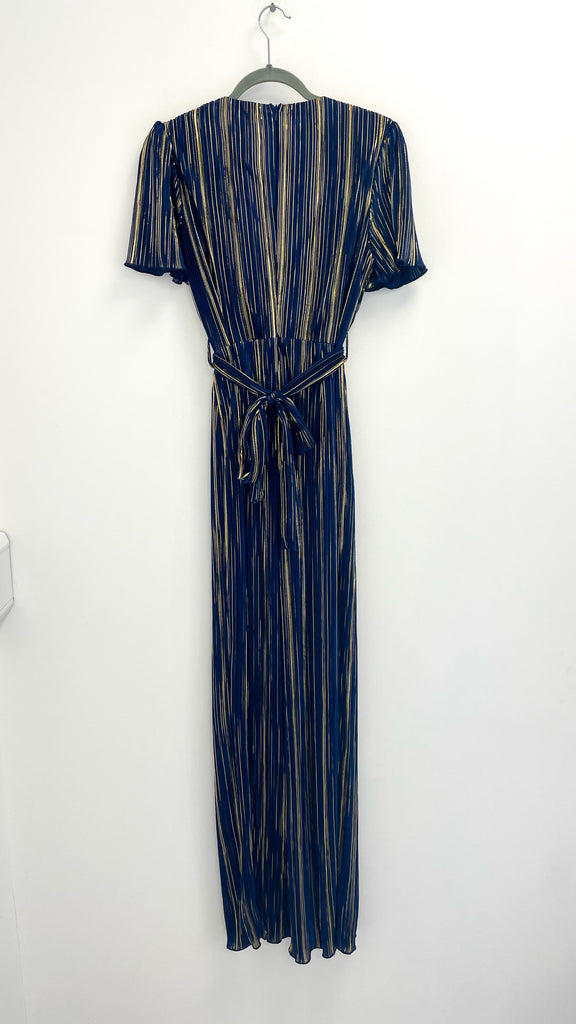 4-A2014 Stella Navy & Gold Metallic Jumpsuit