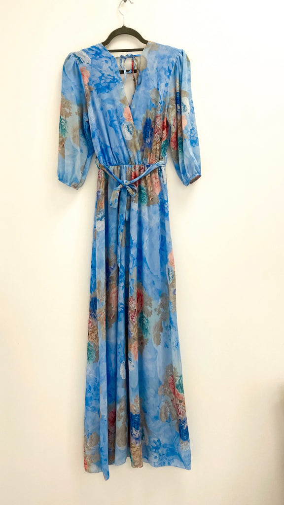 4-A2427 Davina Blue Floral Dress