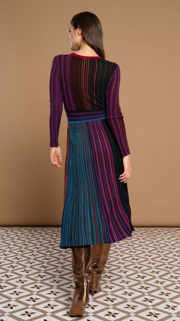 A2650 Multi Fine Knit Midi Dress