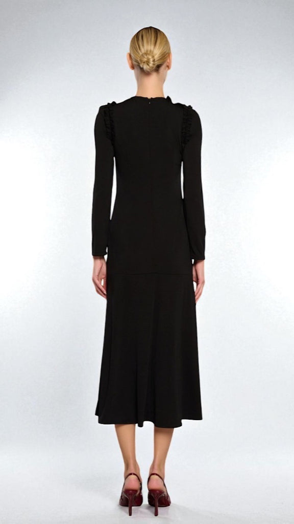 A2548 Nora Black Ruffle Dress