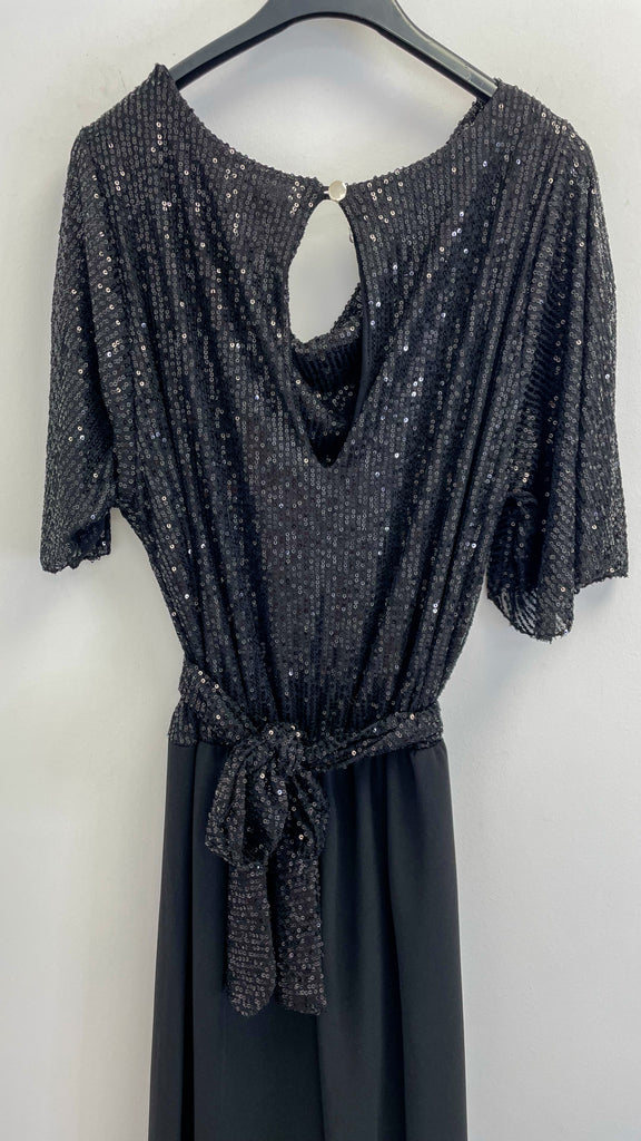 5-A2629BB Amelia Black Sequin Jumpsuit