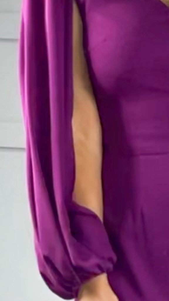 A2558 Frida Mauve Open Sleeve Jumpsuit