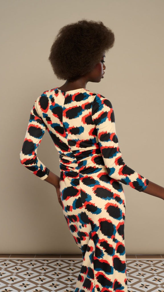 A2651 Maire Multi Print Midi Dress