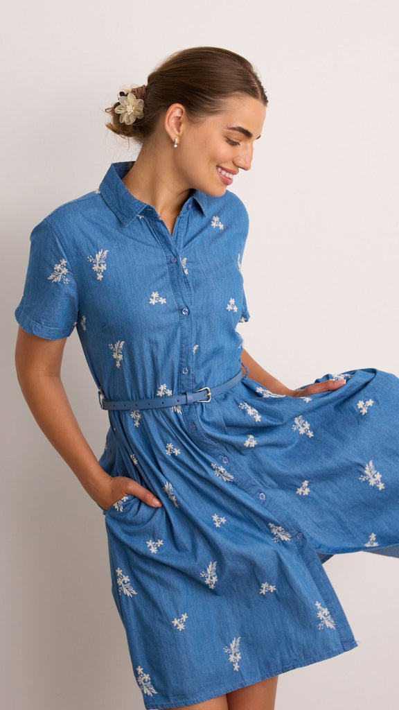 4-A2444B Jenny Denim Shirt Dress