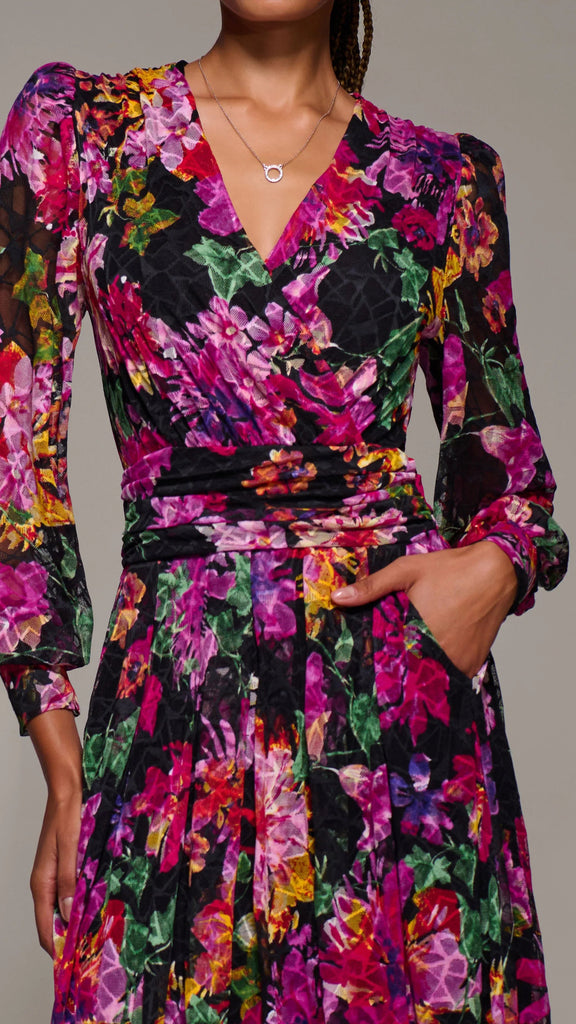 A2888 Riona Purple Floral Midi Dress