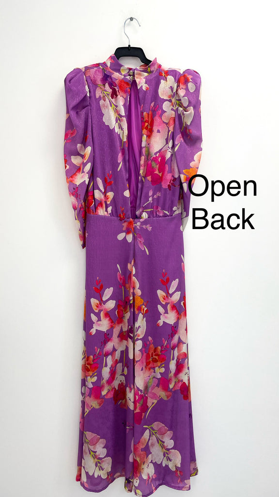 4-A2343 Ariela High Neck Open Back Dress