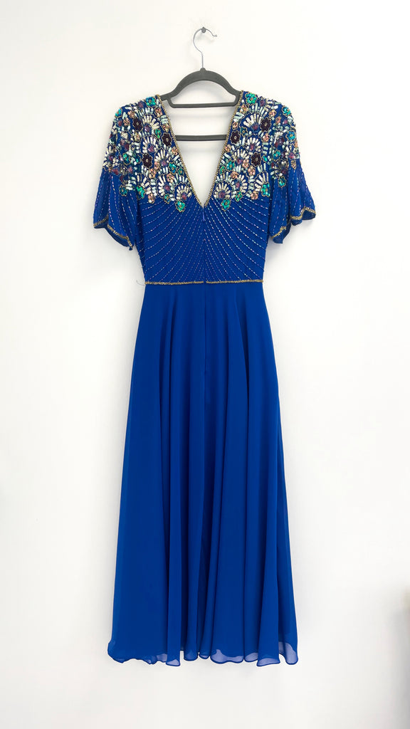 A2880 Malio Royal Embellished Flare Dress