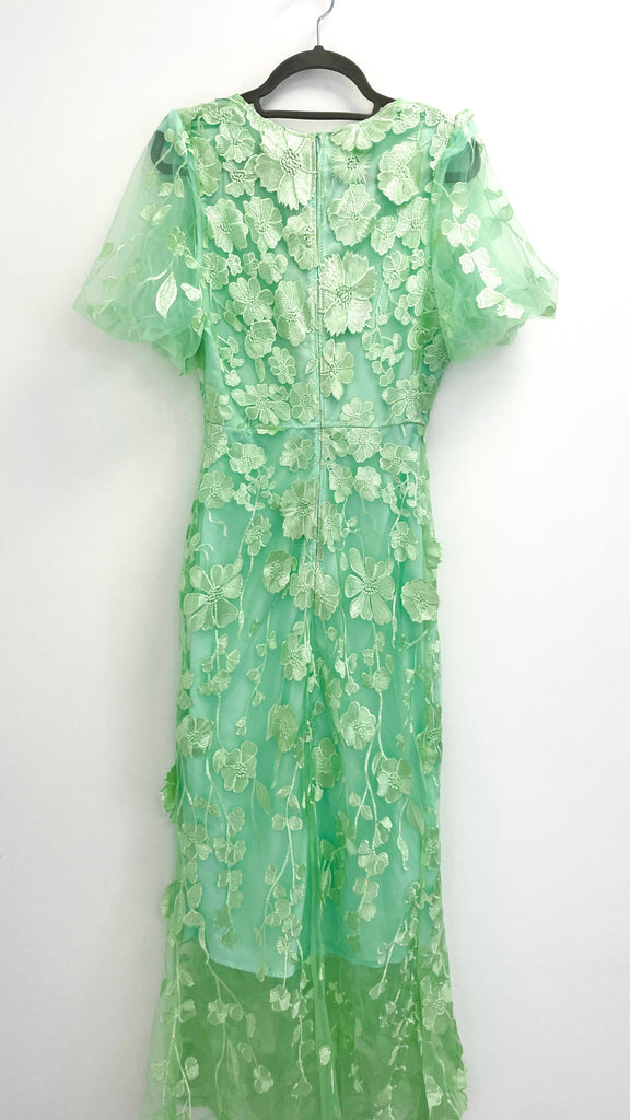 4-A2325 Debra Plain Mint 3D Floral Dress