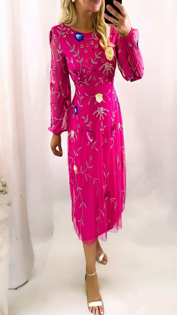 A2832 Gianna Embellished Fit & Flare Dress