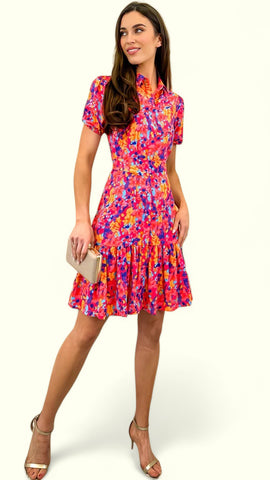 A1604 Pink Frill Viola Dress