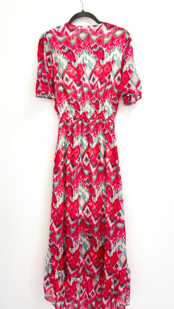 4-A2216 Pink Print Viola Frill Dress