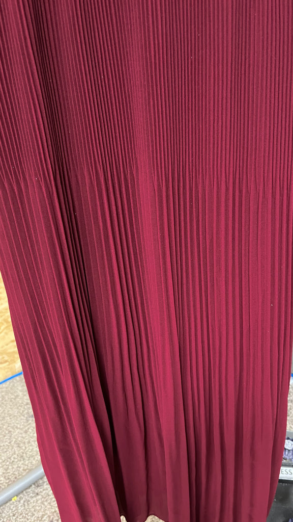 A2717 Burgundy Sleeved Loose Top Dress