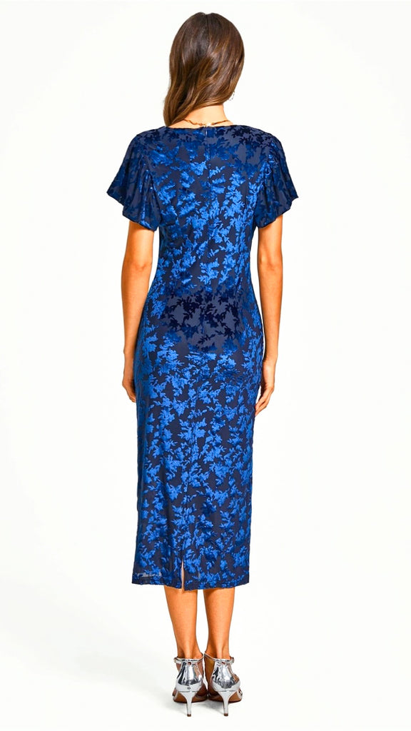 A2738 Velvet Flutter Sleeve Bodycon Dress