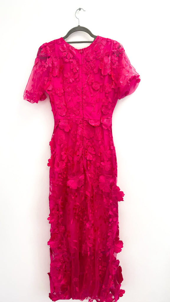 A2373 Debra Plain Pink 3D Floral Dress