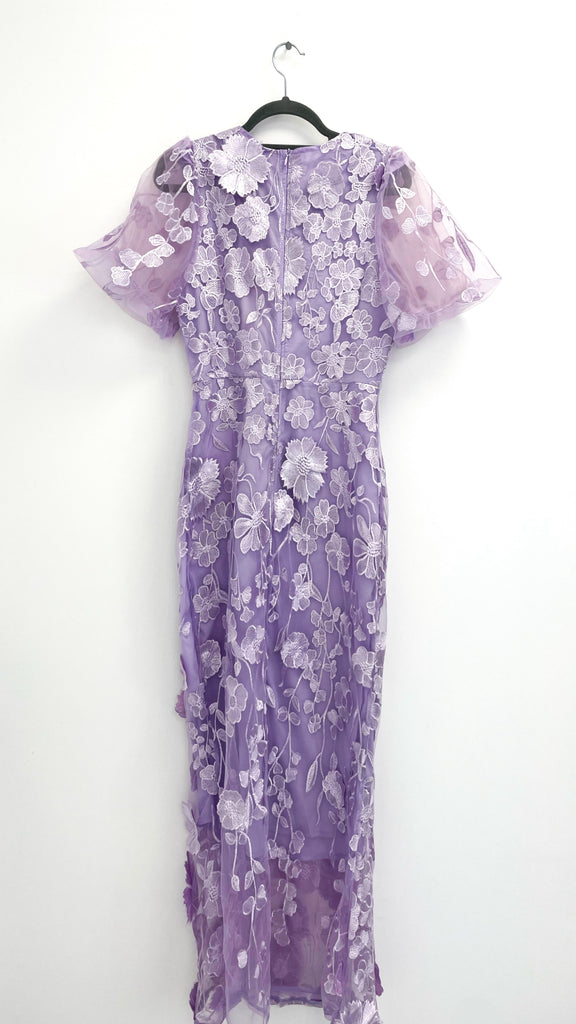 4-A2323 Debra Plain Lilac 3D Floral Dress