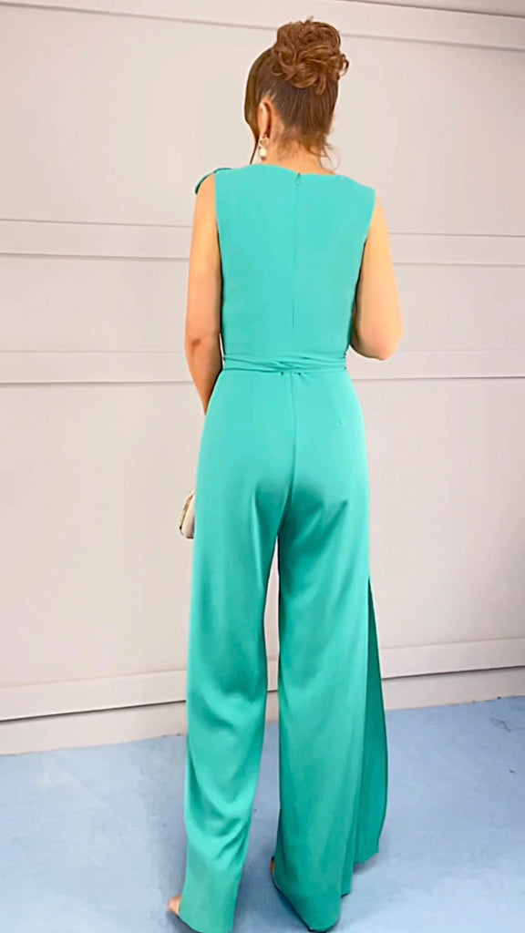 A2947 Elsie Teal Green Jumpsuit