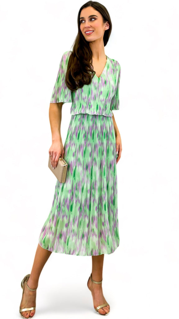 1-A1518 Enid Mint Print Loose Top Dress