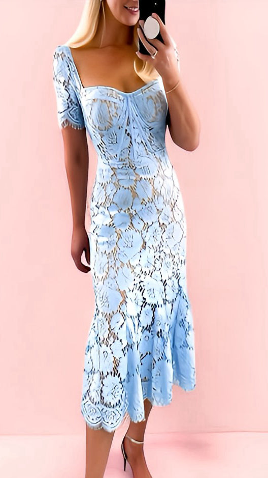 4-A2436B Cleo Blue Lace Dress
