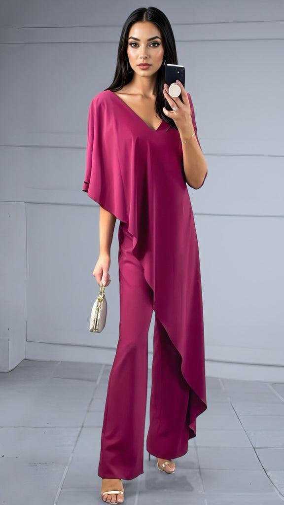 A2578 Aggie Cape Jumpsuit