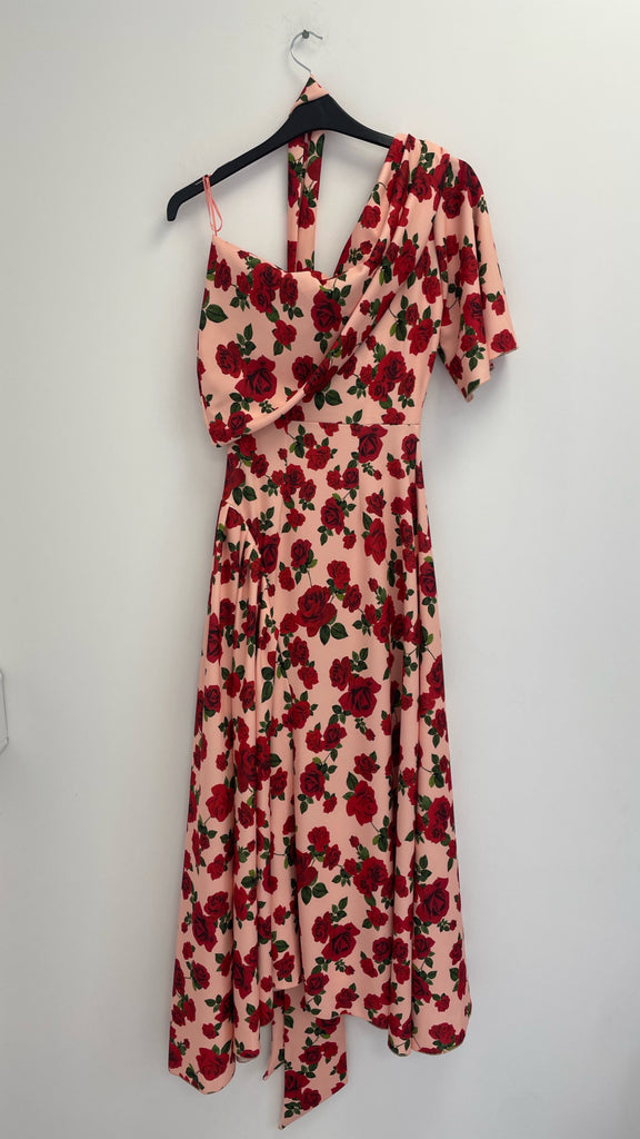 4-A2345B Inda Pink Floral Fit & Flare Dress