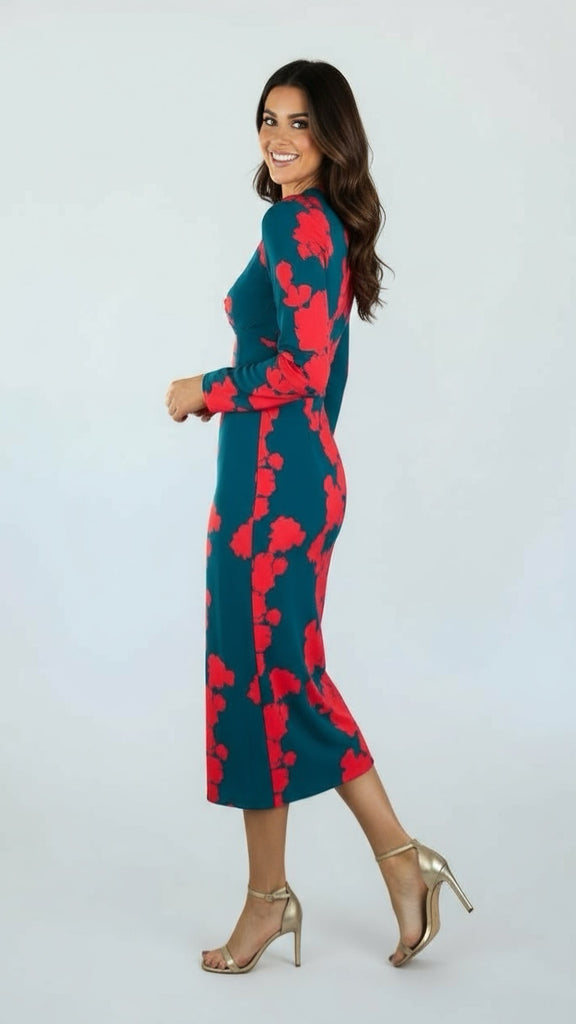 A2707 Carlotta Midi Keyhole Dress