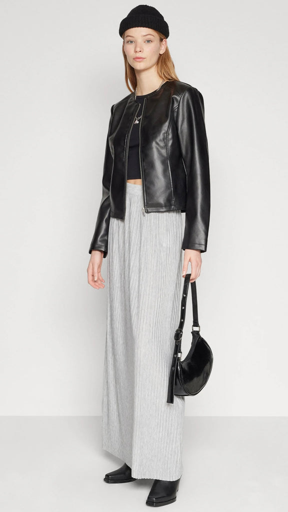 4-A2122 Vially Faux Leather Jacket Black