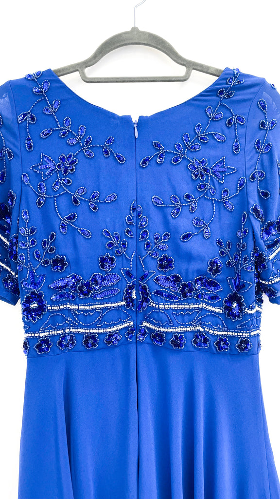 4-A2281 Libra Royal Embellished Flare Dress