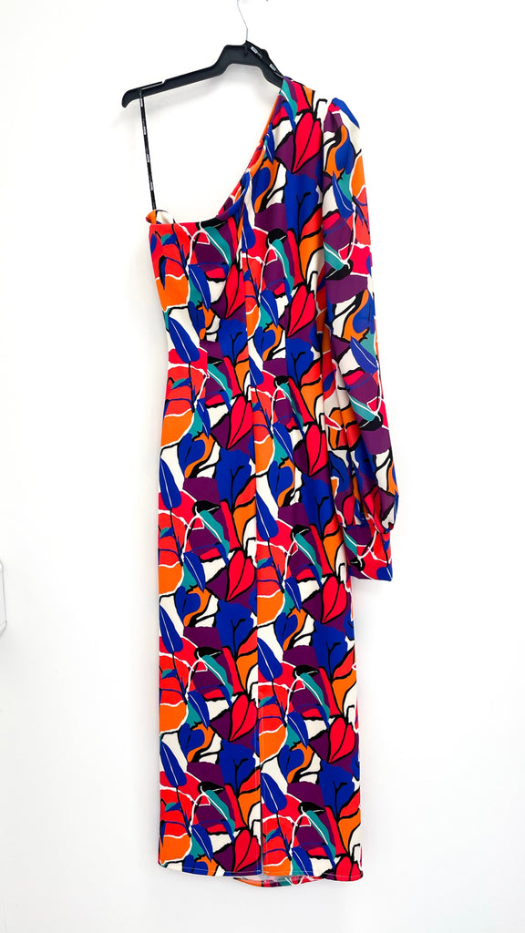 4-A2309 One Shoulder Multi Colour Dress