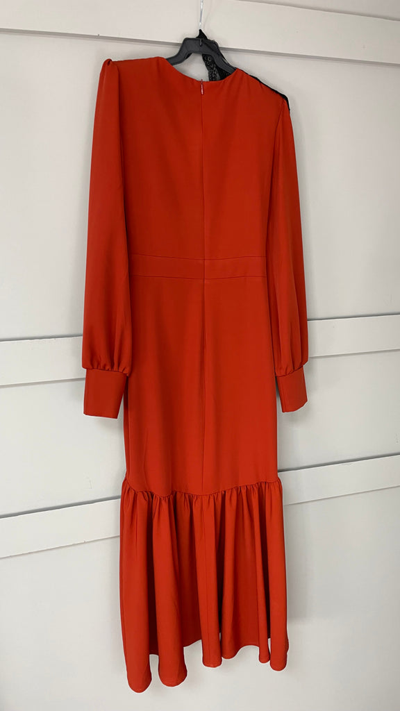 A2793 Tonka Rust Flounce Hem Dress