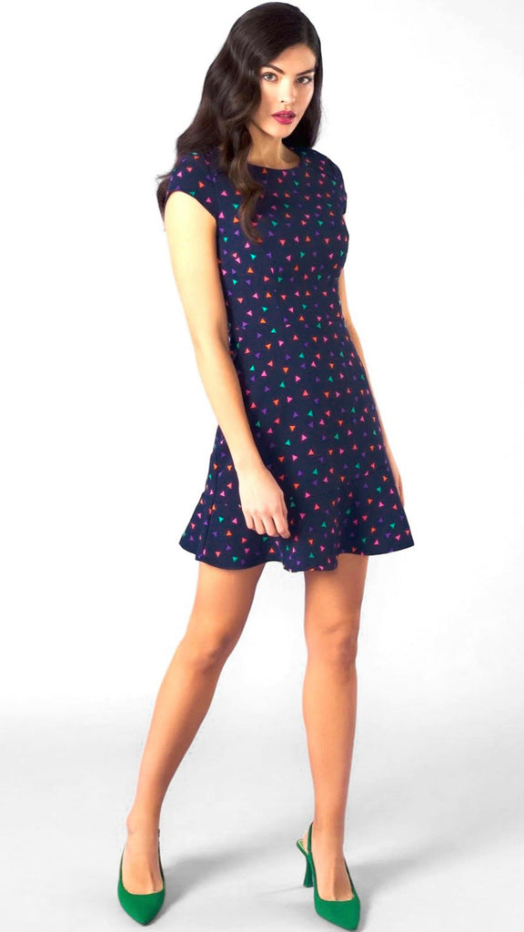 4-A0551 Navy Triangle Dress
