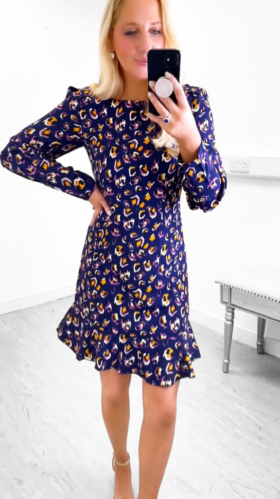 4-A0373 Purple Print Parachute Dress