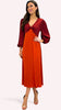 4-A0264 2 Tone Maxim Satin Midaxi Dress