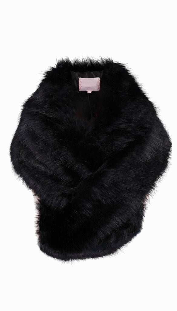 8766DD Black Fur Wrap