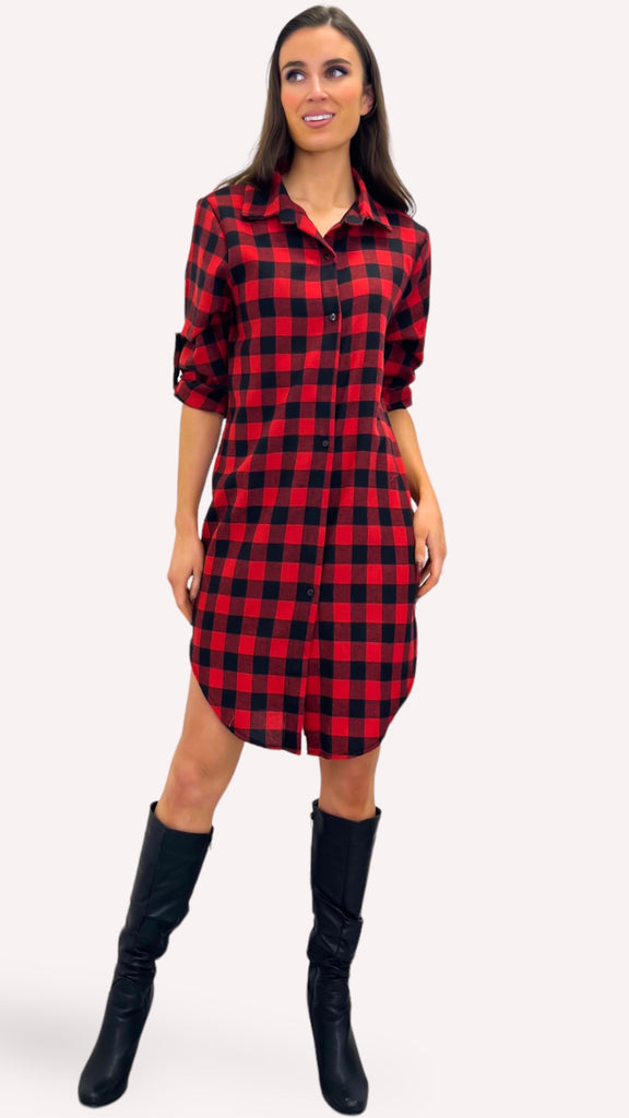 4-A0308 Olga Red Shirt Tunic