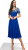 5-A1521 Royal Embellished Flare Dress