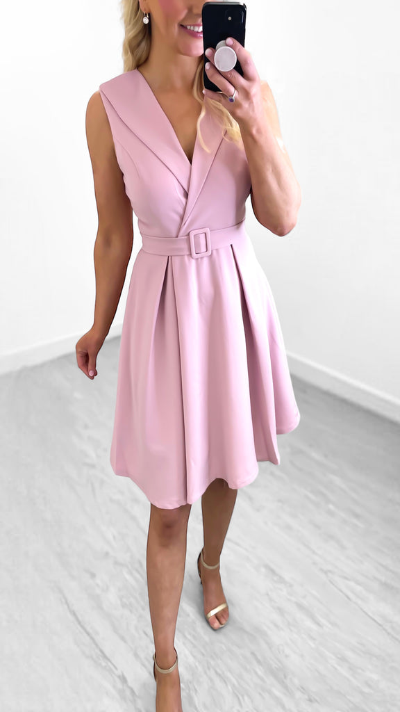 4-A0664B Barbara Blush Flare Dress