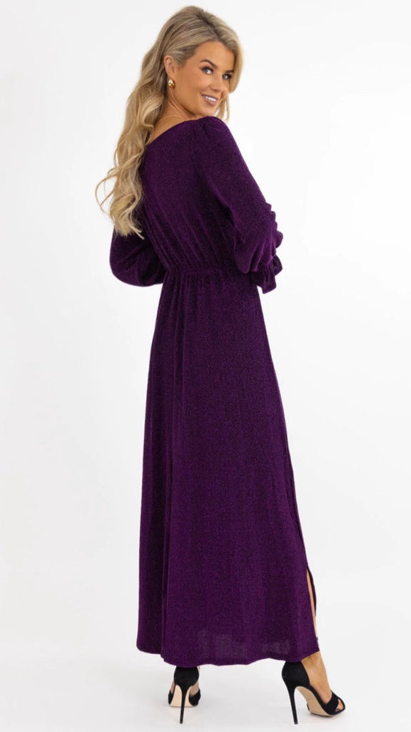 5-A1070 Purple Lurex Streasa Dress