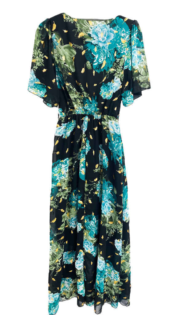A1010 Black Print Sandy Dress