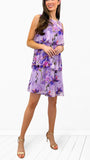4-A0629 Lilac Layered Flounce Dress