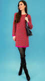 A1355 Charlotte Red Print Tunic Dress