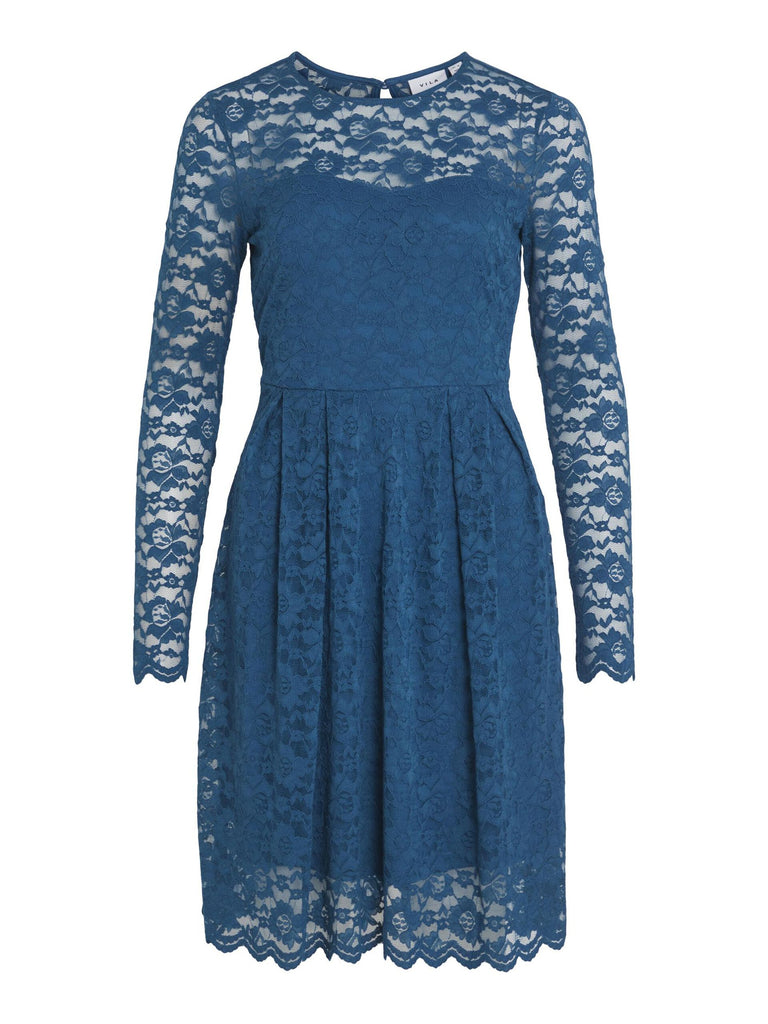 A1116 Kalila Moroccan Blue Lace Dress