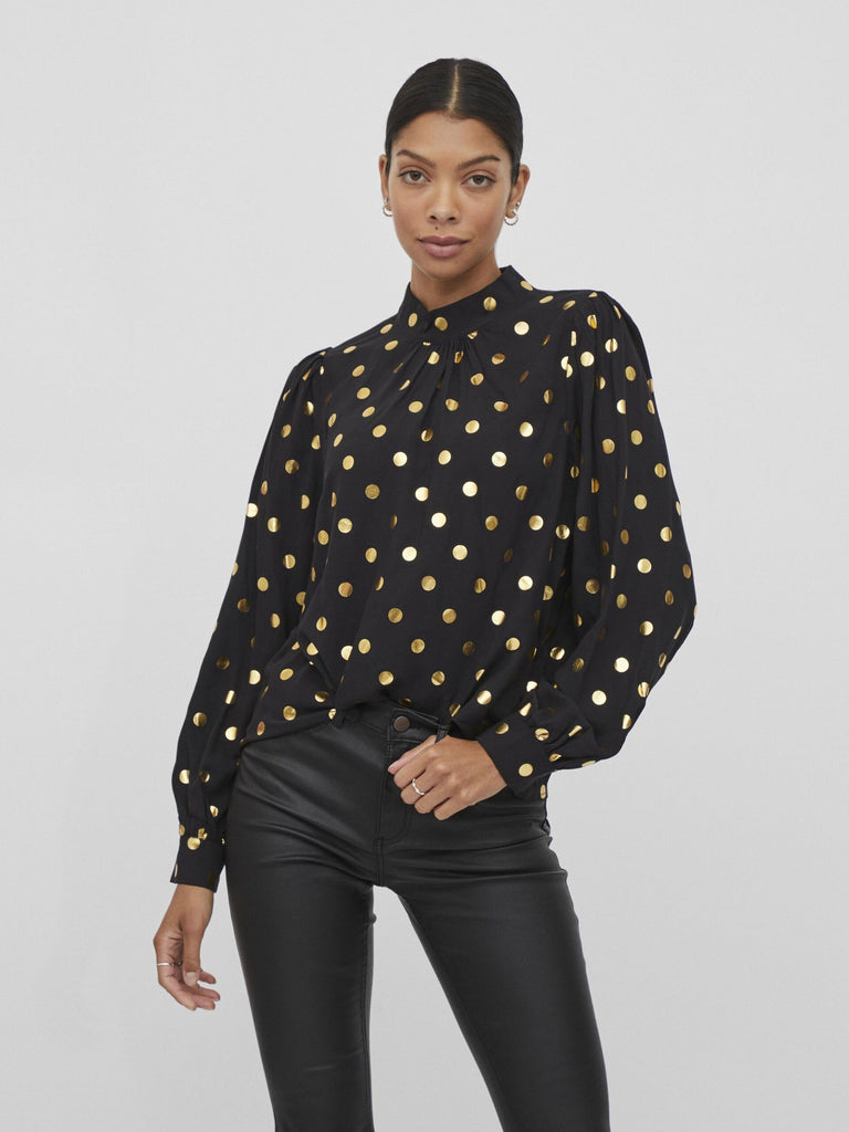 A1132 Vigoldy High Neck Top Black