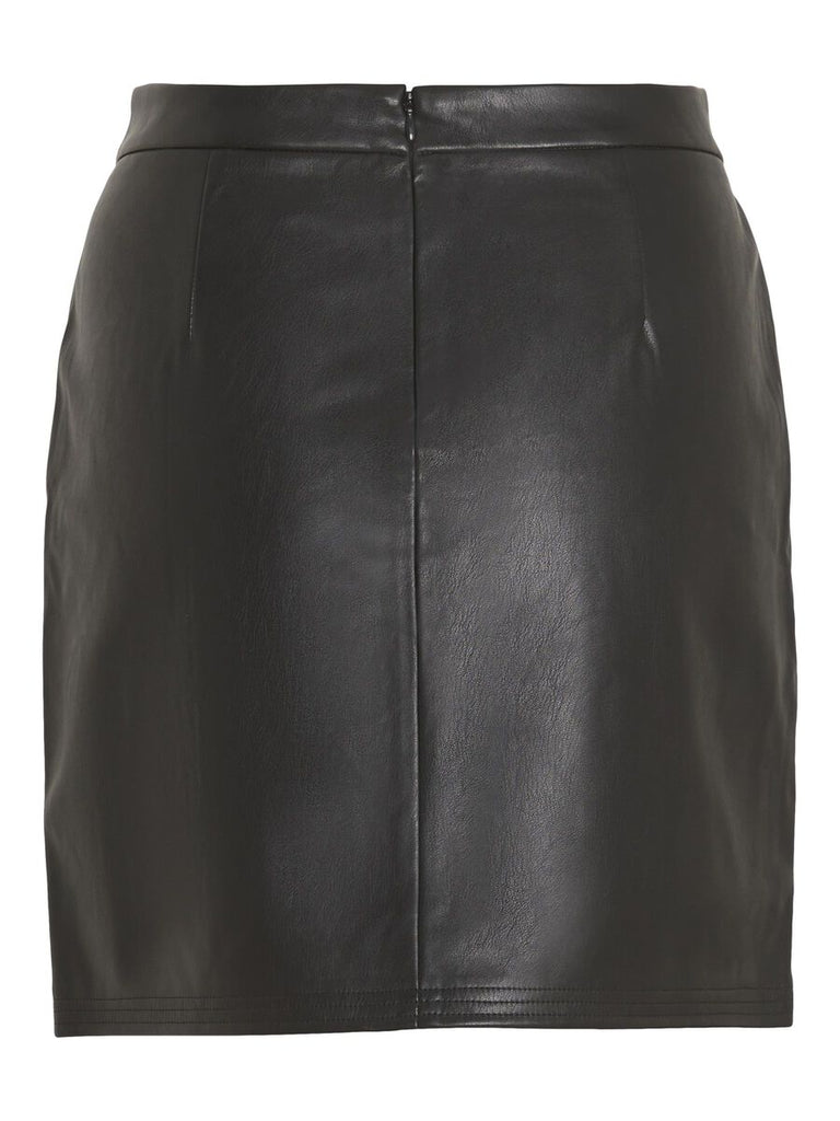 A1066 Black Vidagmar Faux Leather Skirt