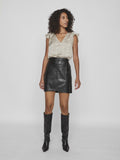 A1066 Black Vidagmar Faux Leather Skirt