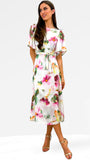 1-A0827 Vivialin Floral Midi Dress